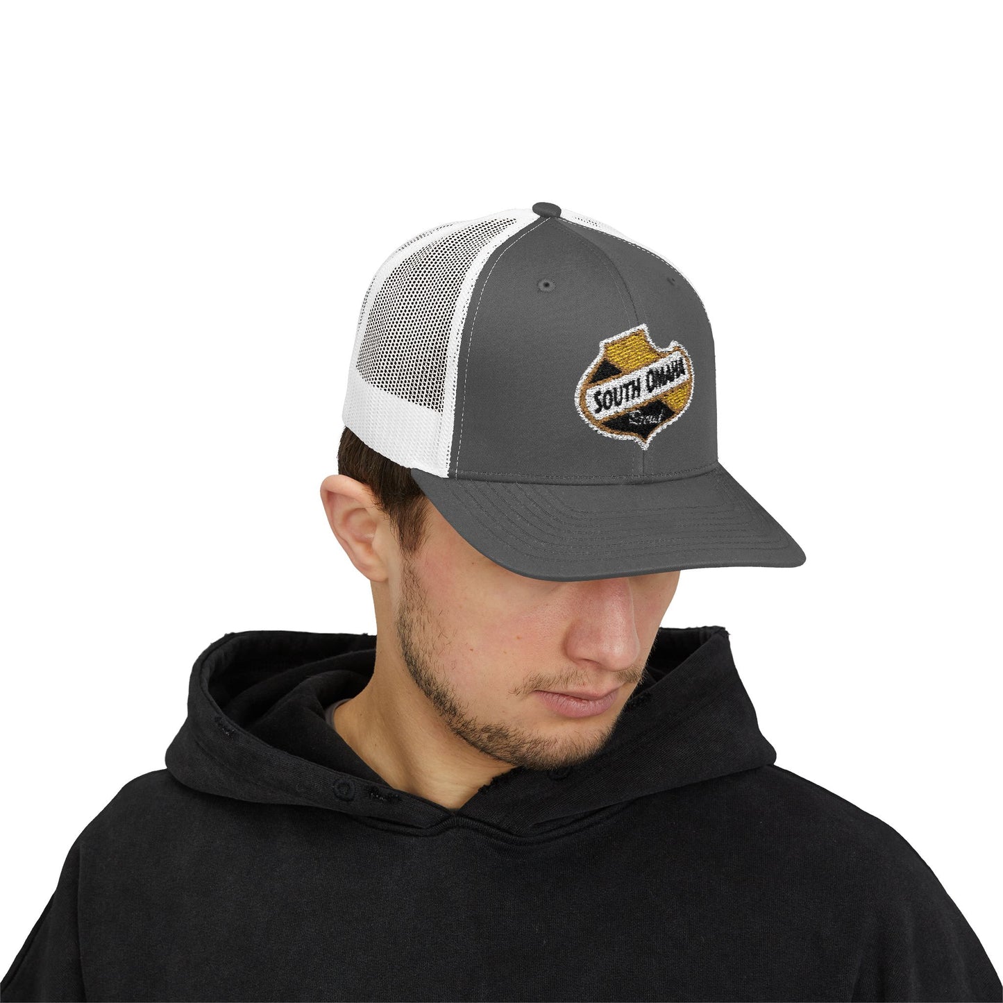 South Omaha Falstaff Spade Snapback Trucker Cap - Trendy Baseball Hat, Stylish Accessory, Perfect for Summer Festivals, Casual Outings, Birthday Gifts