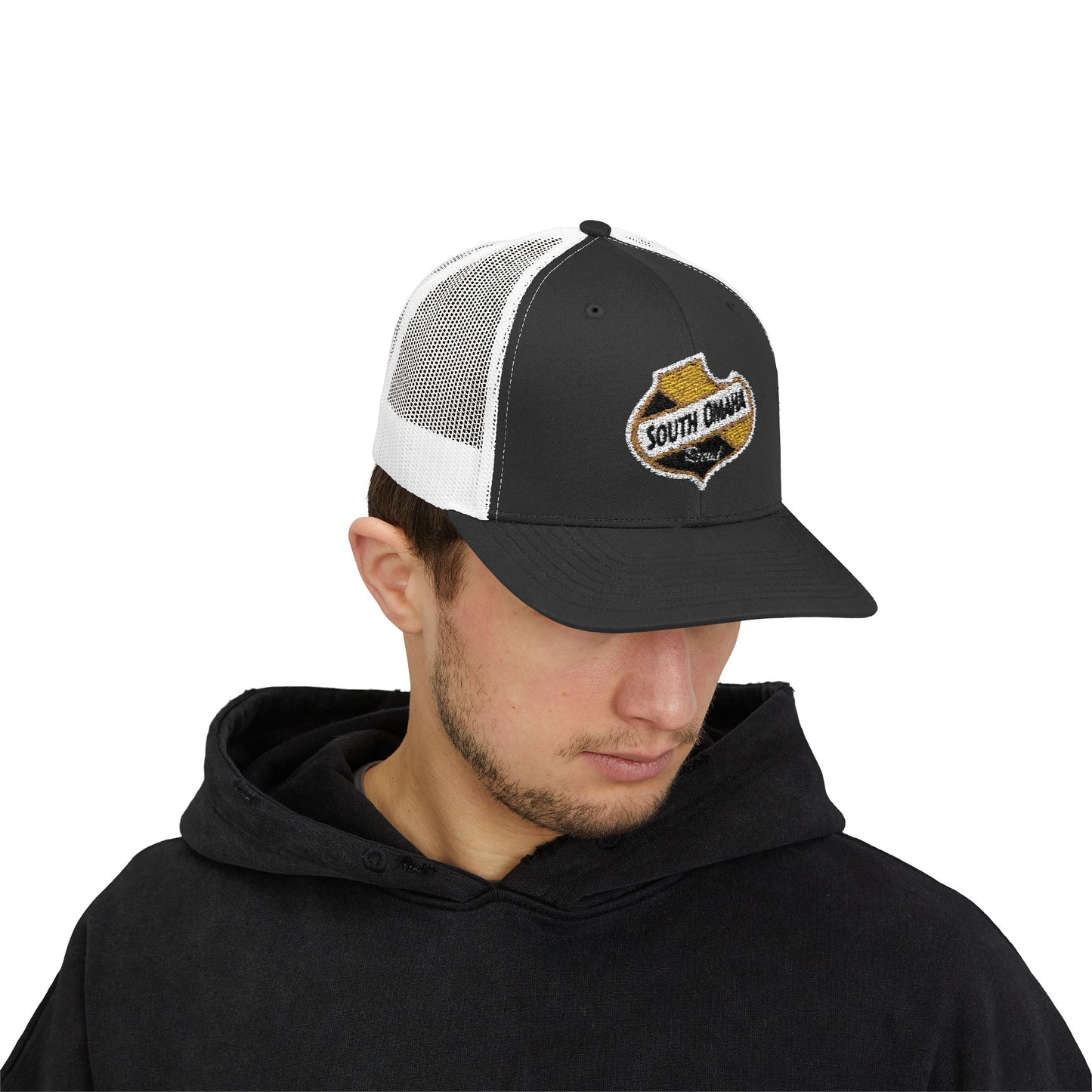 South Omaha Falstaff Spade Snapback Trucker Cap - Trendy Baseball Hat, Stylish Accessory, Perfect for Summer Festivals, Casual Outings, Birthday Gifts
