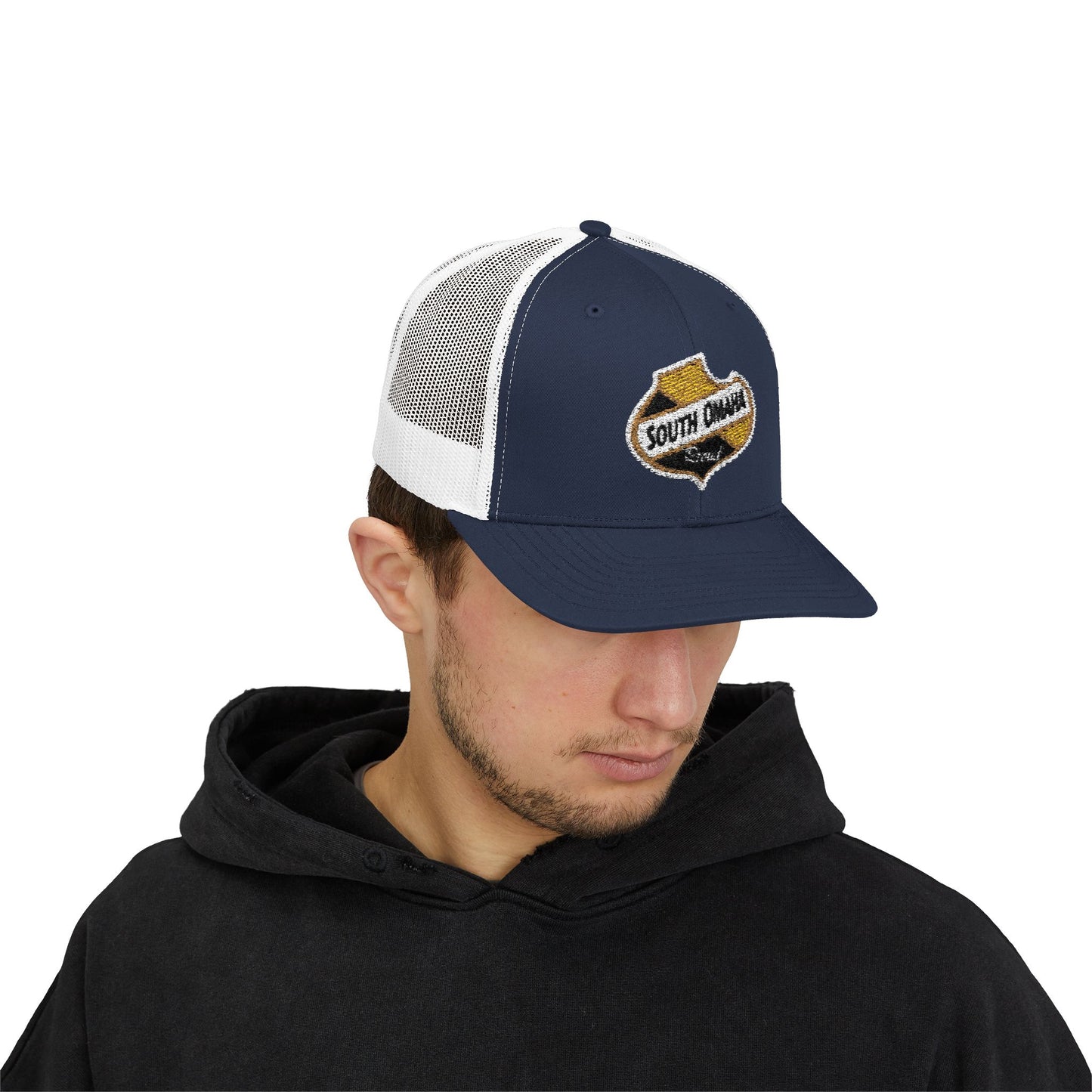 South Omaha Falstaff Spade Snapback Trucker Cap - Trendy Baseball Hat, Stylish Accessory, Perfect for Summer Festivals, Casual Outings, Birthday Gifts