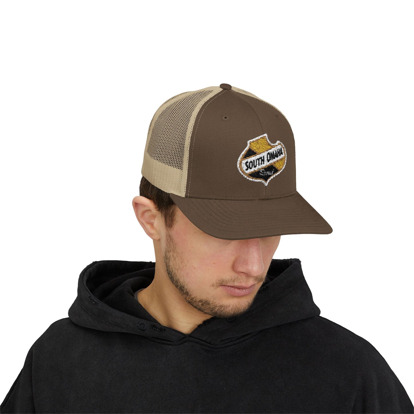 South Omaha Falstaff Spade Snapback Trucker Cap - Trendy Baseball Hat, Stylish Accessory, Perfect for Summer Festivals, Casual Outings, Birthday Gifts