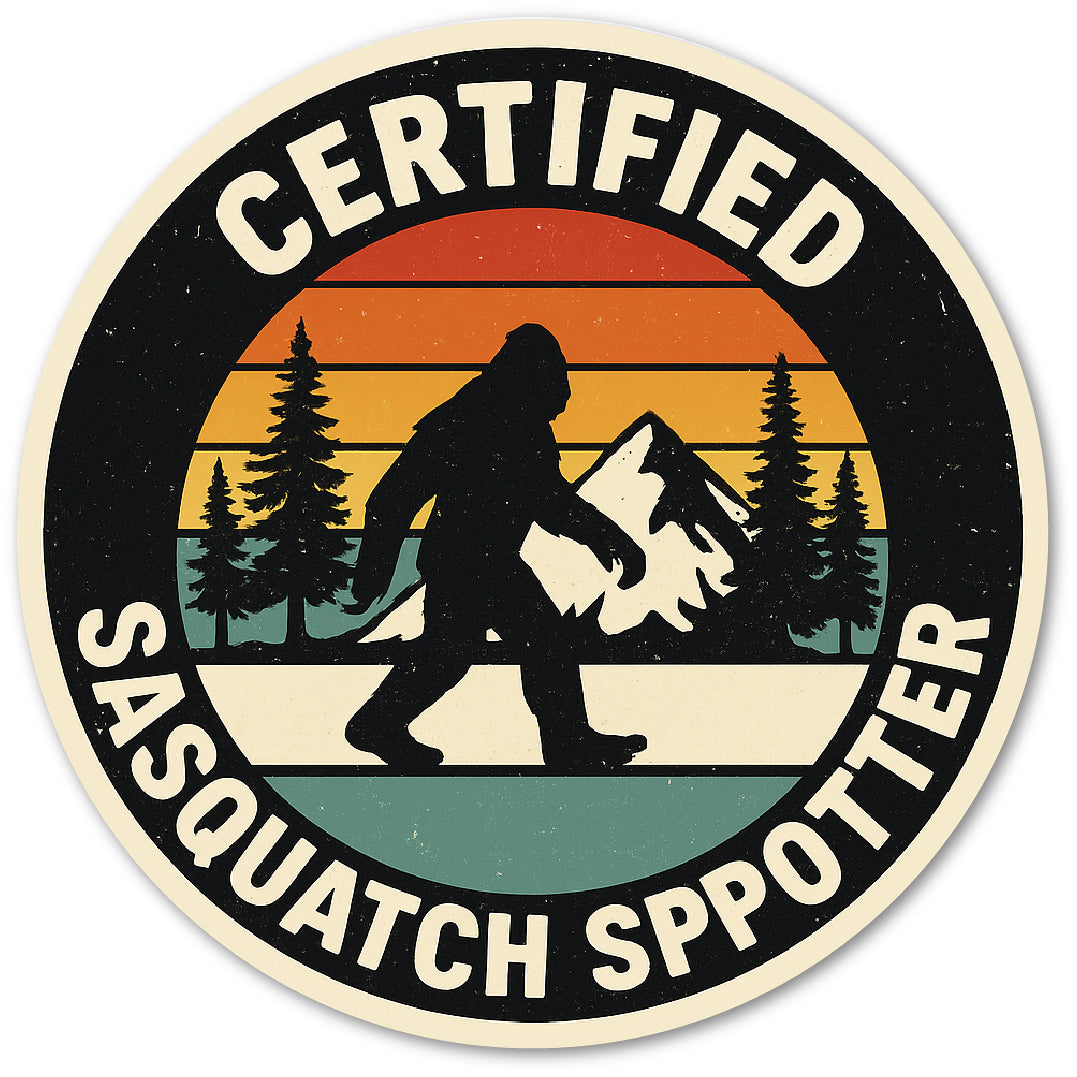 Funny Outdoor Sticker Pack – 5 Retro Camping & Hiking Decals