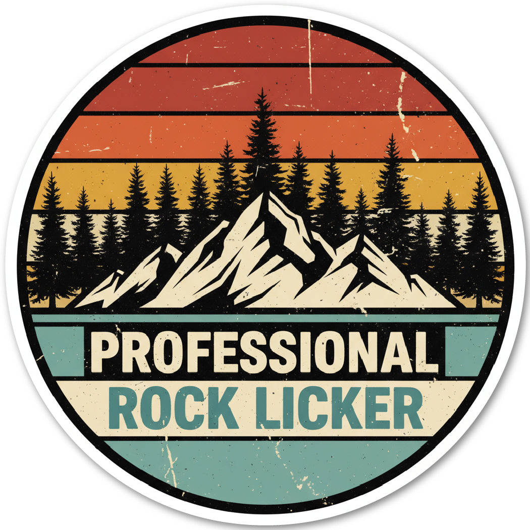 Funny Outdoor Sticker Pack – 5 Retro Camping & Hiking Decals