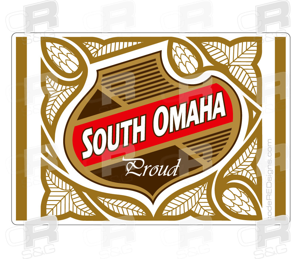 South Omaha Proud Red Stripe Falstaff Label Decal