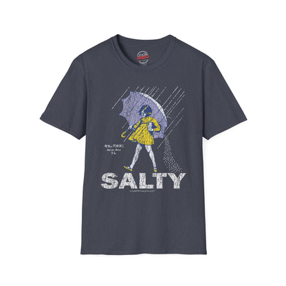 Salty Unisex Softstyle T-Shirt, Funny Graphic Tee, Rainy Day Humor Shirt, Casual Wear, Gift for Friends