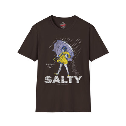 Salty Unisex Softstyle T-Shirt, Funny Graphic Tee, Rainy Day Humor Shirt, Casual Wear, Gift for Friends