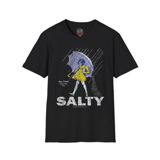 Salty Unisex Softstyle T-Shirt, Funny Graphic Tee, Rainy Day Humor Shirt, Casual Wear, Gift for Friends