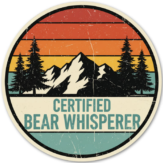 Funny Outdoor Sticker Pack – 5 Retro Camping & Hiking Decals