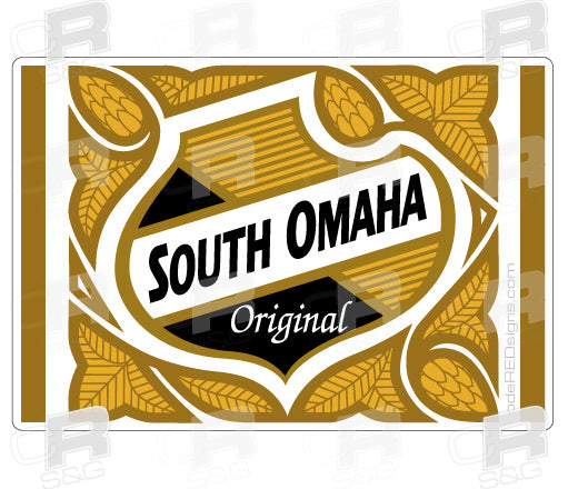 South Omaha Original Black & Yellow Falstaff Label Decal