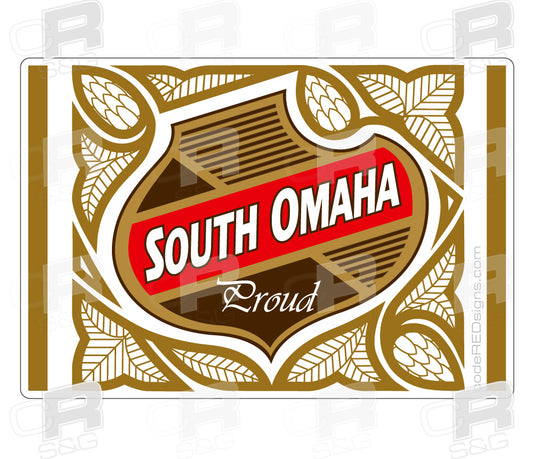 South Omaha Proud Red Stripe Falstaff Label Decal