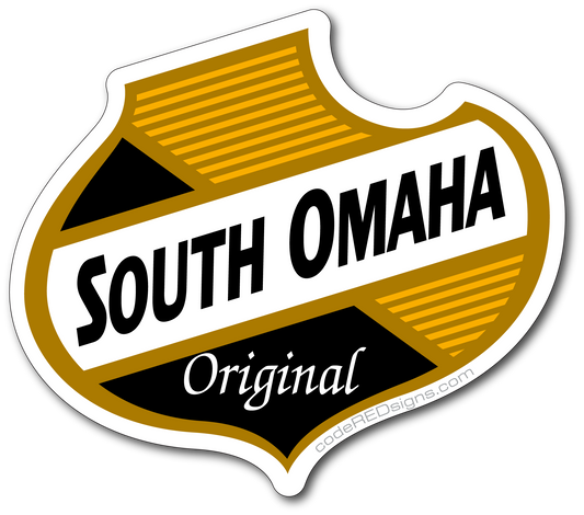 South Omaha Original  Falstaff Black & Yellow Spade Decal